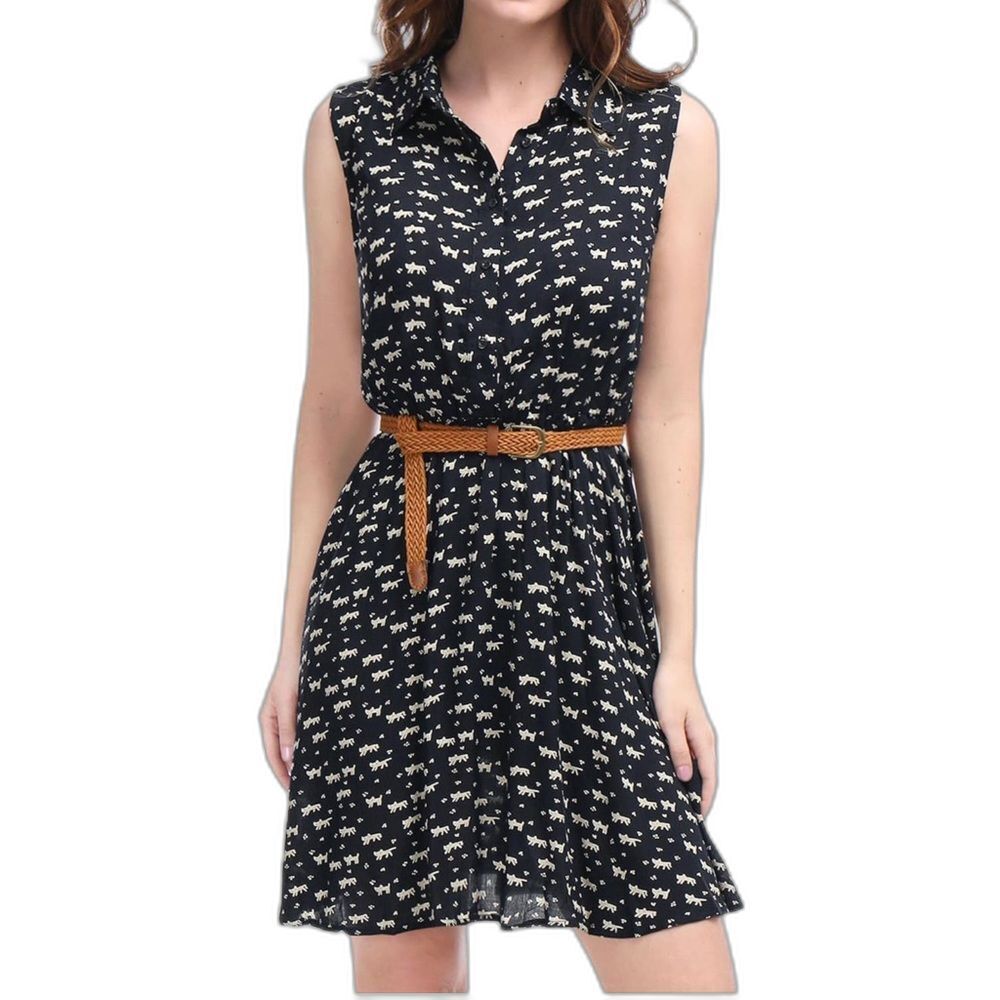 Allegra K Black and White Sleeveless Skater dress. Size Large.  Gently used 2x. - Picture 2 of 9